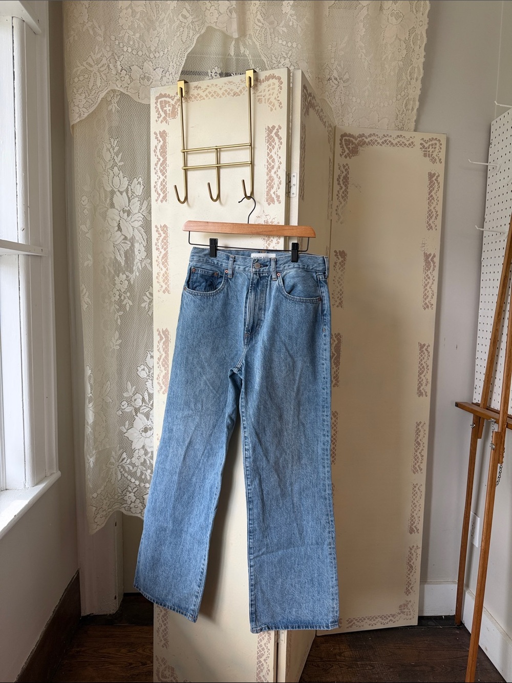 Denim Forum Classic High-Rise wide Leg Women’s Jeans - Light Blue